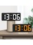Dijital Saat, Akıllı Aynalı Çalar Saat, Sesle Etkinleştirme Sıcaklığı, Çalar Saat, Basit Saat, Dijital Saat, Büyük Ekranlı, Yatak Odası Için Gece Masası Saati (Siyah Kabuk Sarı) 3