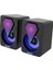 Y-9077 Mini Bilgisayar Hoparlörü Rgb LED Işıklı Gaming Oyuncu Hoparlörü 3.5mm Jack USB Speaker 1+1 Ses Sistemi 1