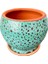 Tasarımı Ev Dekorasyon Turkuaz Şekilli Artistik Çift Sırlı Iç ve Dış Mekan Kullanımlı Tabaklı Toprak Terrakota Saksı Saksılık Salon Çiçeklik 3