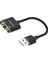 USB Ses Kartı 3.5mm Kulaklık ve Mikrofon Girişli Siyah 1
