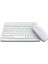 Bluetooth Kablosuz Türkçe Klavye ve Fare ile Mini Şarj Edilebilir Alüminyum Alışım Bluetooth Mouse Süper Hafif Taşınabillir Bluetooth Eşleştirmeli Midi Klavye 25CM x 15CM 2 Renk Seçeneği (Beyaz) 2