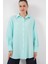 Big Dart Çizgili Oversize Gömlek - Turkuaz Turkuaz - 38 1