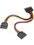Sata Çoklayıcı 15 Pin 1 Erkek 2 Dişi 2 Port Çoklayıcı Y Splitter HDD Bağlantı Kablosu 4426 5