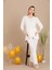 Lady Lingerie Düğmeli V Yaka ve Dantelli Paça Detaylı Uzun Kollu Şık Hamile&lohusa 3'lü Set Pijama 2