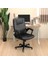 Ofis Sandalyesi Pu, Yüksekliği Ayarlanabilir Ergonomik Tasarım, Döner Sandalye, Siyah, OBG32B, 66 x 66 x 110 cm 2