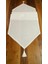 Simli Keten Runner Püsküllü, Kırık Beyaz, 45X150CM 4