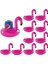 10 Lu Set Pembe Flamingo Şişme Bardak Simidi Içecek Tutacağı 1