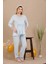 Lady Lingerie Kolları ve Paçaları Tüllü,uzun Kollu,düğme Yakalı Lohusa-Hamile Pijama Takımı 2