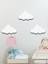 3 Adet Beyaz Renk Bulut Figürlü Çocuk Odası Dekoratif Ahşap 2