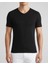 V Yaka Tişört Basic Pamuklu 2'li Paket Esnek Slim Fit Erkek 2