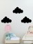 3 Adet Siyah Renk Bulut Figürlü Çocuk Odası Dekoratif Ahşap 1
