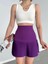 Altı Pliseli Mini Etek Mor S24705 1