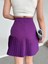 Altı Pliseli Mini Etek Mor S24705 2