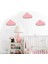 3 Adet Pembe Bulut Figürlü Çocuk Odası Dekoratif Ahşap 1