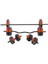 Spor 50 kg (150 Cm) Düz Bar + Z Bar Dambıl Dumbell Ağırlık Halter Full Set Kırmızı Kapaklı 1