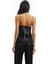 Satin Lace Detail Camisole V Yaka Kadın Bluz 5