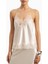 Satin Lace Detail Camisole V Yaka Kadın Bluz 5
