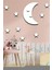 Ahşap Beyaz Aydede + 10 Beyaz Yıldız Çocuk Odası Duvar Süsü 1