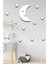 Ahşap Beyaz Aydede + 10 Beyaz Yıldız Çocuk Odası Duvar Süsü 2