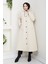 Kadın Zincir Detaylı Kapüşonlu Kapitone Mont -PMK475 2