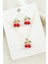 shop Kiraz Zirkon Taşlı Mineli Set Kolye-Kırmızı 1
