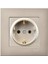 Eqona Metalik Bej Topraklı Priz 1