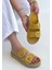 Loera Sarı Nubuk Çift Tokalı Terlik 3