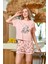 Aqua 25503 Kadın Baskı Detay Kısa Kol Pijama Şort Takım 1