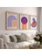(Çerçevesiz) Bauhaus 3'lü Mavi Turuncu Çerçevesiz Poster Set, Modern Dekoratif Poster Seti 1