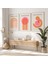 (Çerçevesiz) Bauhaus Pembe 3'lü Çerçevesiz Poster Set, Modern Dekoratif Poster Seti 3