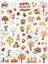 Autumn Leaves Sonbahar Yaprakları Sticker Seti Happy Thanksgiving Cozy Fall Etiket Yağmur Rüzgar Sarı Turuncu Kırmızı Çıkartma NSTI0223 1