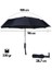 Unisex Fiber Telli Rüzgara Dayanıklı Katlanabilir Tam Otomatik Siyah Cep Şemsiye 3