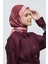 Şakayık Desen Bambu Eşarp - Bordo 6