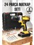 Zeroshop Çift Bataryalı Metal Dişli Darbeli Şarjlı Matkap Seti 24W Güç ve 24 Parça Aksesuar 2