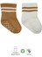 Bistyle Çemberli Kaymaz Soket Çorap 2'Li BS10125 Ekru Hardal 1