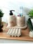 Marble Serisi Bej Beton Sıvı Sabunluk ve Diş Fırçalık Seti 3
