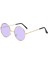 Zeroshop Yuvarlak Cam John Lennon Tarzı Gold Çerçeveli Mor Gözlük 1