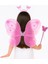 Zeroshop Pembe Kelebek Kız Seti – 50 cm Kelebek Kanadı, Taç ve Asa 1