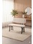 Elfin 70X110 Siyah Yemek Masası, Yemek Masası Takımı, 2 Sandalye 1 Bench - Krem 2