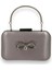 Vizon Renk Saten Gümüş Kasalı Saplı Kulplu Gümüş Taşlı Abiye Gece Çantası Düğün Nişan Clutch 1