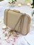 Nude Renk Saten Altın Taşlı Abiye Çanta Gece Çantası Nişan Düğün Çantası 6