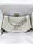 Sedef Ekru Renk Gümüş Kristal Taşlı Zarif Tasarım Metal Saplı Abiye Çantası 3