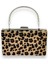Tüylü Ithal Leopar Desenli Abiye Çanta Gece Çantası Düğün Nişan Mezuniyet 1