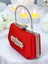 Kırmızı Renk Gümüş Kristal Taşlı Zarif Tasarım Metal Saplı Abiye Çantası 1