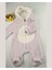 Ayıcık Welsoft Peluş Bebek Tulum – Kapüşonlu, Fermuarlı, Kapalı Ayaklı Lila/krem 3-6-9 Ay 5