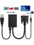 VGA To Hdmı Full Hd 1080p/60Hz Dönüştürücü Kablo 50 cm Görüntü ve Ses Çevirici + Audio Aux Ses Kablo 2