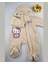 Hello Welsoft Pelüş Kız Bebek Tulum – Kapüşonlu ve Patikli - Pembe/bej - 0-12 Ay 4