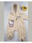 Hello Welsoft Pelüş Kız Bebek Tulum – Kapüşonlu ve Patikli - Pembe/bej - 0-12 Ay 6