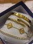 Gold Suyolu Bileklik Kelepçe Çelik Takı Seti 4lü Set 1