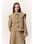 Geniş Yaka Gabardin Ceket - Camel 1